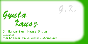 gyula kausz business card